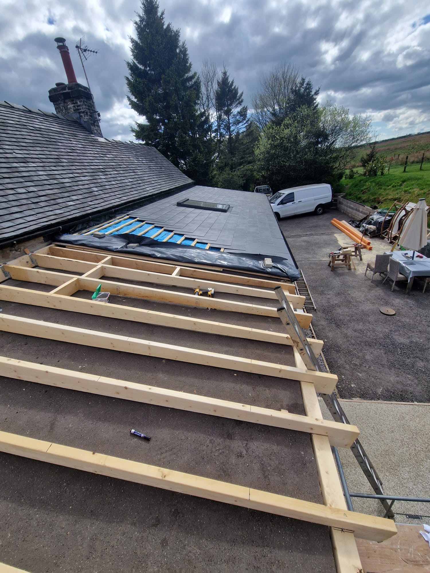 Extension roof stage 1